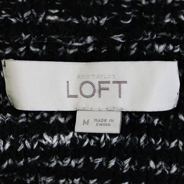 Ann Taylor Loft Black and White Knit Shrug Women's Size Medium