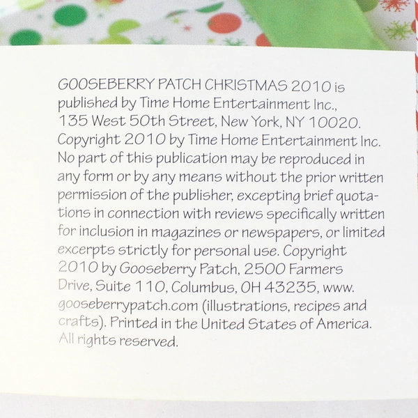 Christmas Gooseberry Patch Magazine Recipes Decorating Projects 2010 w/ Inserts