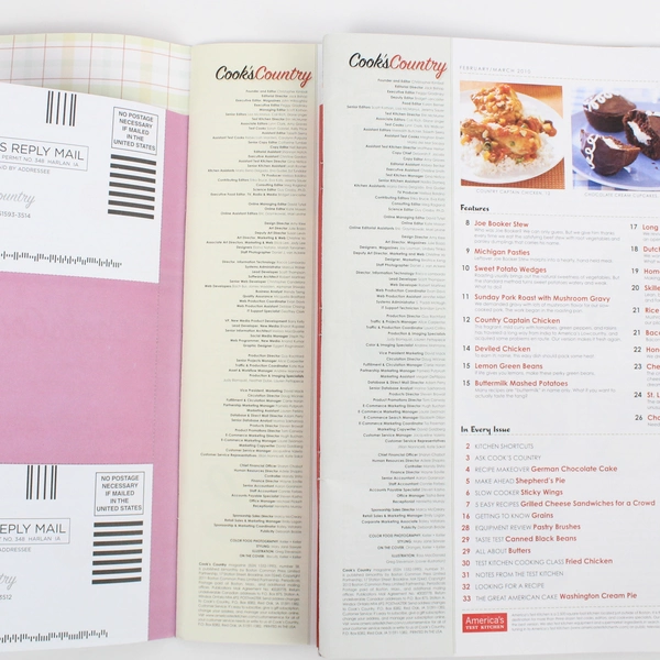 Set of 2 Cook's Country Magazines February/March 2010 Boston Common Press