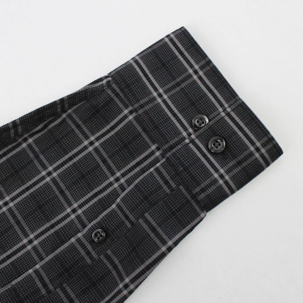 Marc Anthony Slim Fit Button Up Long Sleeve Black White Gray Plaid Men's 34-35