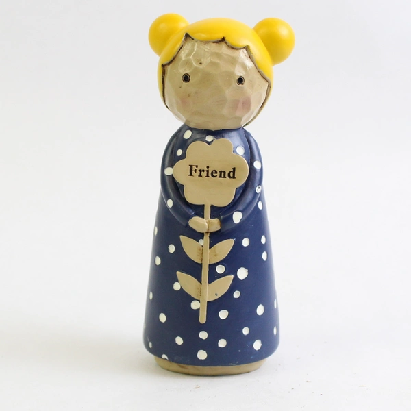 Hallmark Blond Girl in Polka Dot Dress 4.5" Decorative Friend Figure