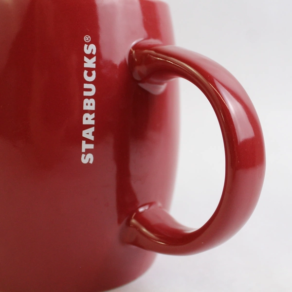 Starbucks Solid Red Ceramic Mug 14oz Coffee Tea Cup