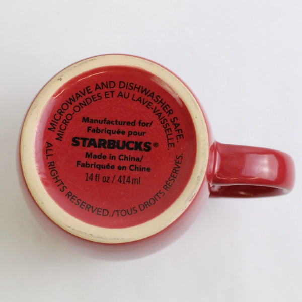 Starbucks Solid Red Ceramic Mug 14oz Coffee Tea Cup