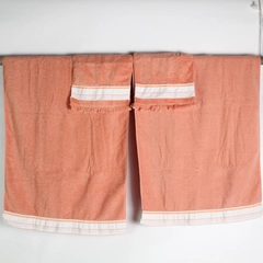 Set of 4 Erwin Mills Bathroom Towels: 2 Bath 2 Hand Peach 88% Cotton, Polyester