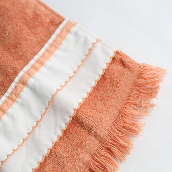 Set of 4 Erwin Mills Bathroom Towels: 2 Bath 2 Hand Peach 88% Cotton, Polyester