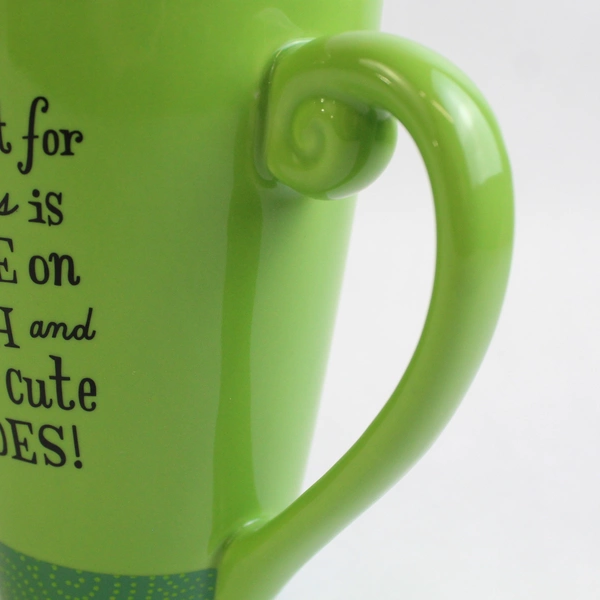 Hallmark Green Ceramic Christmas Coffee Mug Peace on Earth