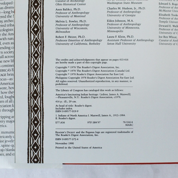 America's Fascinating Indian Heritage by Reader's Digest 1990 Hardcover Reprint