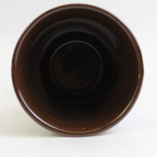 Gibson Caffè Cova Brown Ceramic Coffee Tea Cup With Silicone Lid 16 Oz