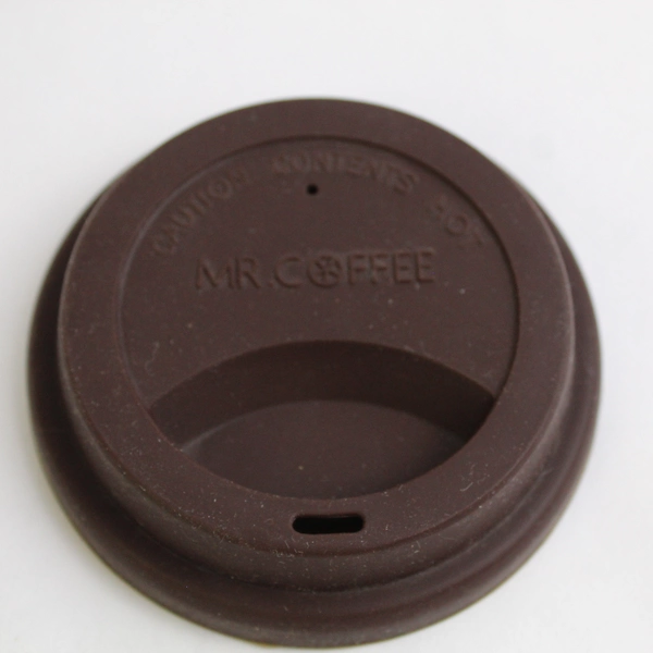 Gibson Caffè Cova Brown Ceramic Coffee Tea Cup With Silicone Lid 16 Oz