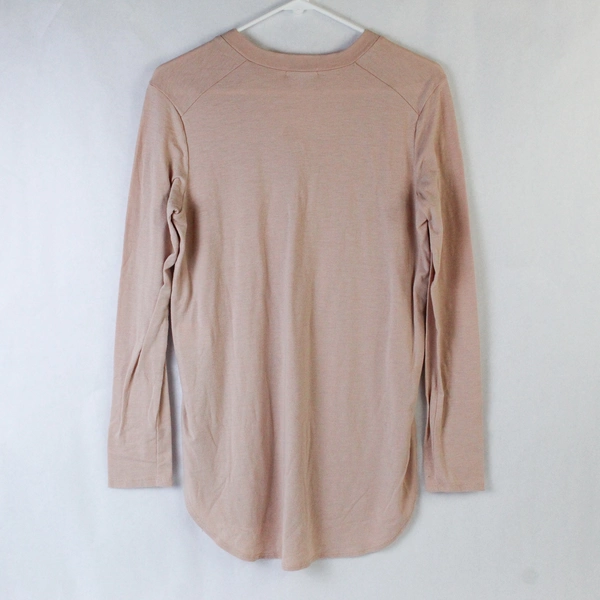 Bar III Women's Pink V Neck Long Sleeve Top Size S - Good Pre-Owned Condition