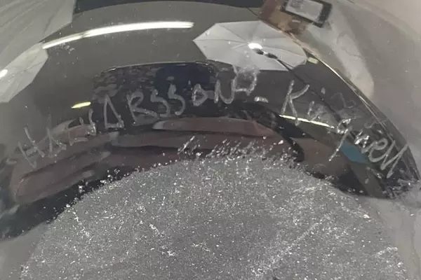 Kingwell Hand Blown Art Glass Vase Black Marbled Signed Halvarsson Flowers Plant