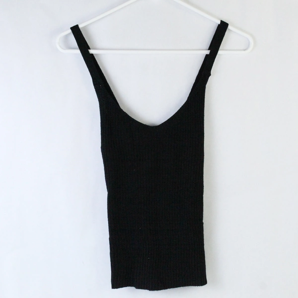 Pink Republic Women's Black Knit Tank Top Cross Back Size Small Pre-Owned