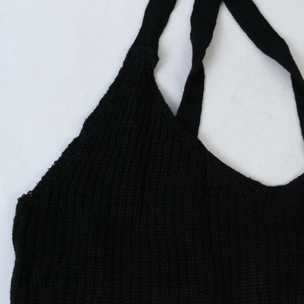 Pink Republic Women's Black Knit Tank Top Cross Back Size Small Pre-Owned