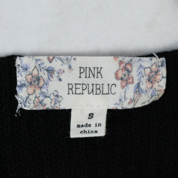 Pink Republic Women's Black Knit Tank Top Cross Back Size Small Pre-Owned