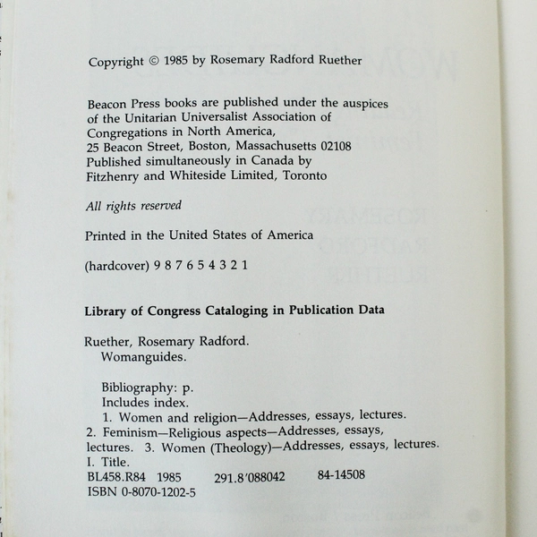 Womanguides: Readings Toward a Feminist Theology by Rosemary Radford Ruether