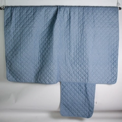 Michael O'Neil Blue Beige Reversible Quilted Armchair Cover 74" x 65"