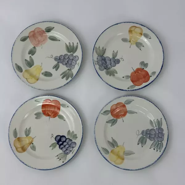 Four 1995 Sakura Sue Zipkin Orchard Valley Majesticware Stoneware Salad Plates