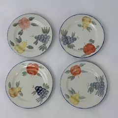 Four 1995 Sakura Sue Zipkin Orchard Valley Majesticware Stoneware Salad Plates