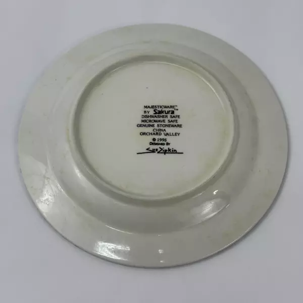 Four 1995 Sakura Sue Zipkin Orchard Valley Majesticware Stoneware Salad Plates
