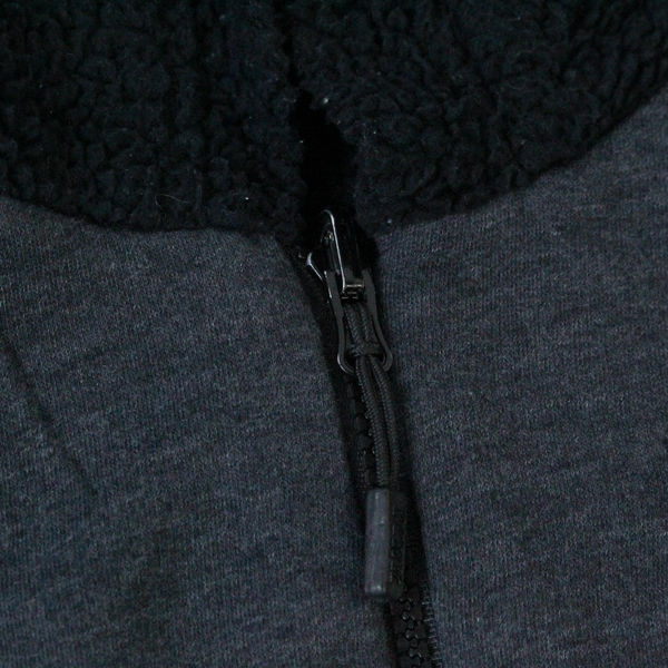 Victoria's Secret Pink Reversible Fleece Hoodie Jacket XS Gray Black Pilling