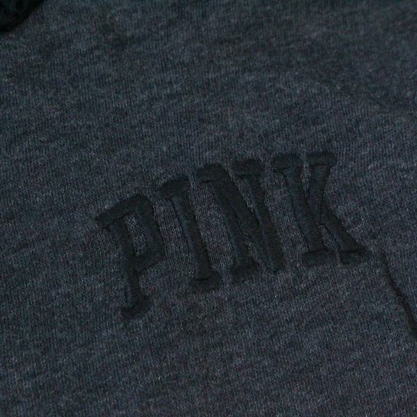 Victoria's Secret Pink Reversible Fleece Hoodie Jacket XS Gray Black Pilling