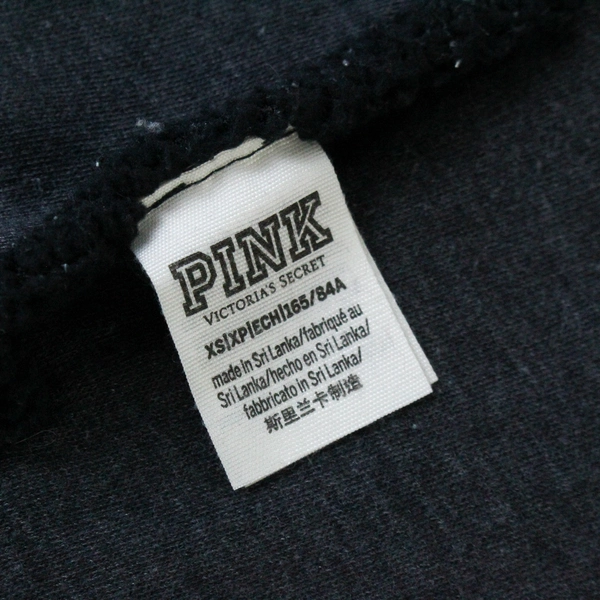 Victoria's Secret Pink Reversible Fleece Hoodie Jacket XS Gray Black Pilling