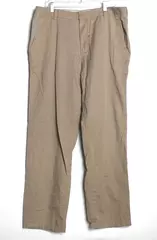 John Ashford Khaki Cotton Pants Size 36 Straight Leg Pre-Owned with Stains