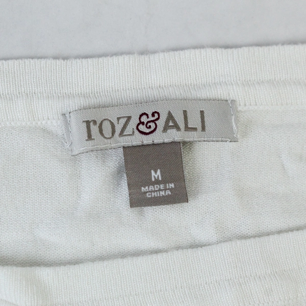 Roz & Ali Women's Sweater with Faux Lace Detail, Size M, Good Pre-Owned