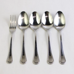 Lot of 5 Cuisinart Mansfield Stainless Steel Flatware Soup Spoons Salad Fork