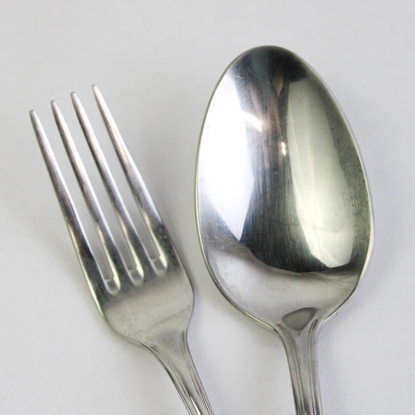 Lot of 5 Cuisinart Mansfield Stainless Steel Flatware Soup Spoons Salad Fork