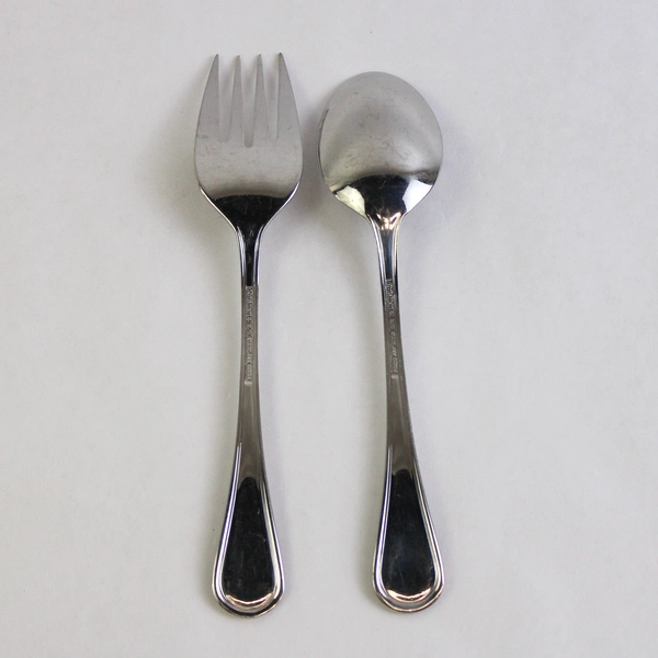 2 Pc Set Cuisinart Mansfield Stainless Steel Meat Serving Fork and Serving Spoon