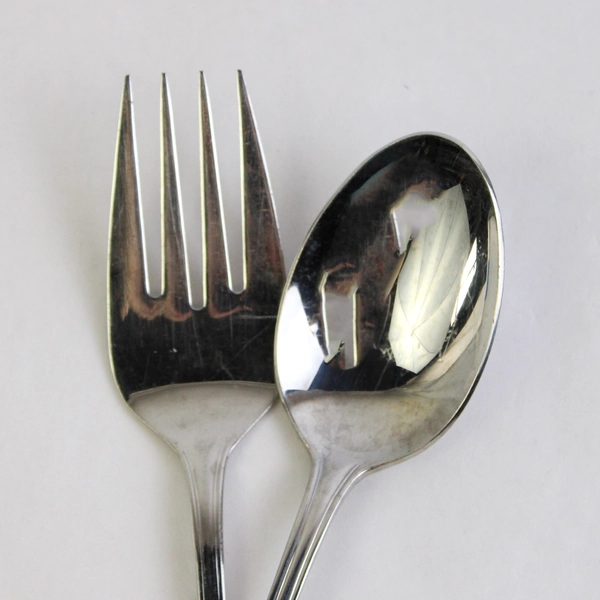 2 Pc Set Cuisinart Mansfield Stainless Steel Meat Serving Fork and Serving Spoon