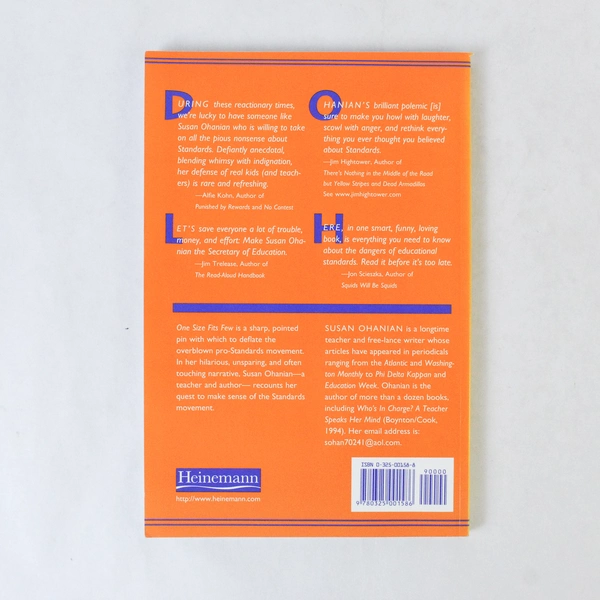 One Size Fits Few by Susan Ohanian 1999 Paperback - Good Condition