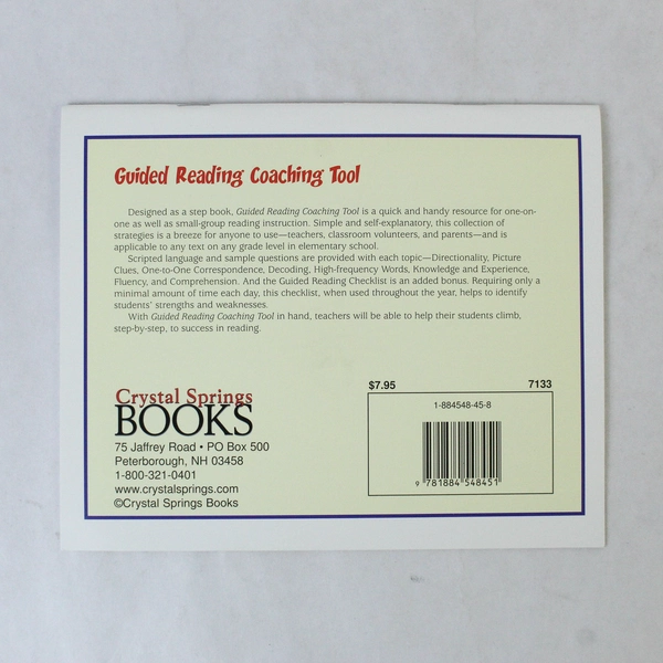Guided Reading Coaching Tool by Westfall & Byrd 2000 Paperback - Good Condition