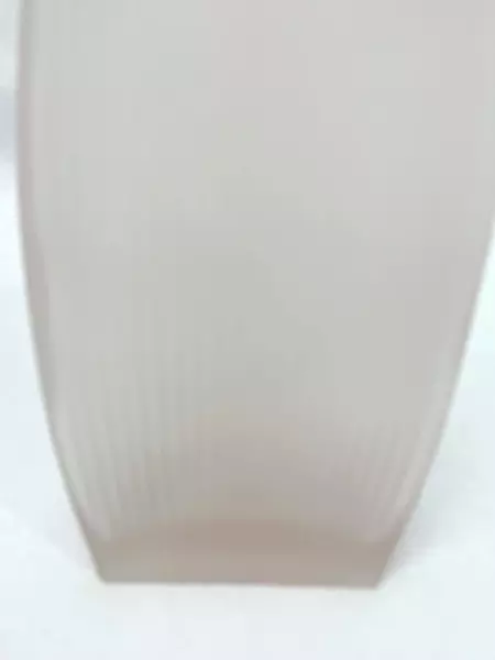 Faint Pink Glass Flower Vase 7.75 Inch Vertical Ribbed Planter Pot Decorative