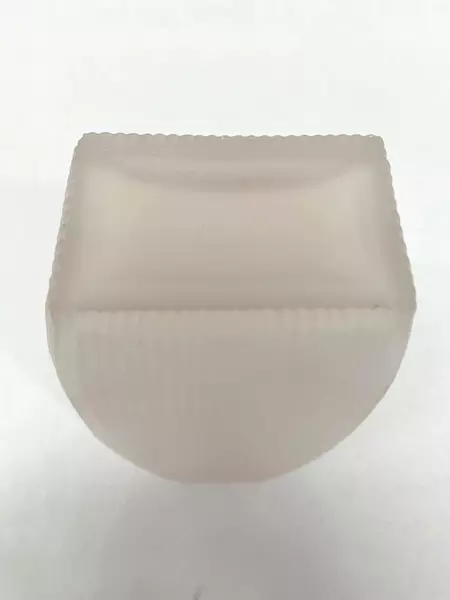 Faint Pink Glass Flower Vase 7.75 Inch Vertical Ribbed Planter Pot Decorative