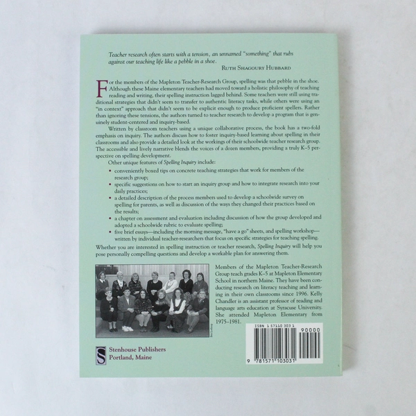 Spelling Inquiry by Kelly Chandler 1999 Paperback - Good Condition, Education