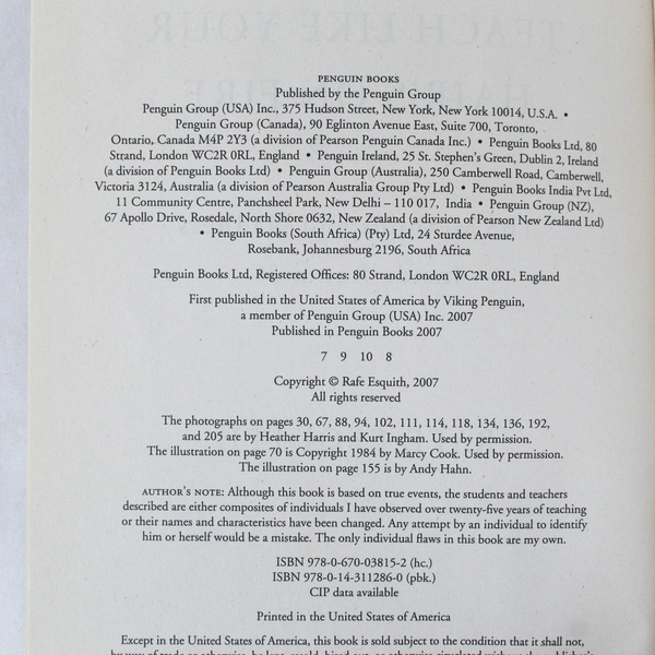 Teach Like Your Hair's on Fire by Rafe Esquith 2007 Paperback - Good Condition