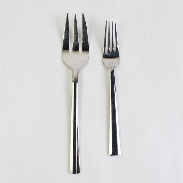 Lot Of 2 Dansk Flatwear Prism (Stainless) Medium Cold Meat Serving Fork & Fork