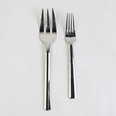 Lot Of 2 Dansk Flatwear Prism (Stainless) Medium Cold Meat Serving Fork & Fork