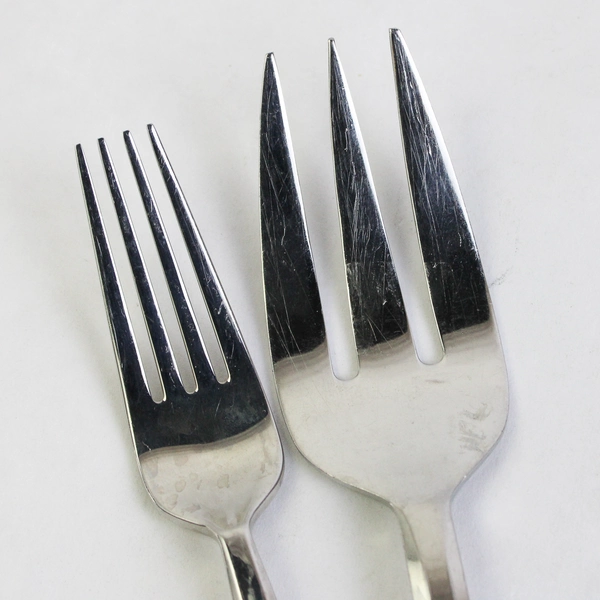 Lot Of 2 Dansk Flatwear Prism (Stainless) Medium Cold Meat Serving Fork & Fork