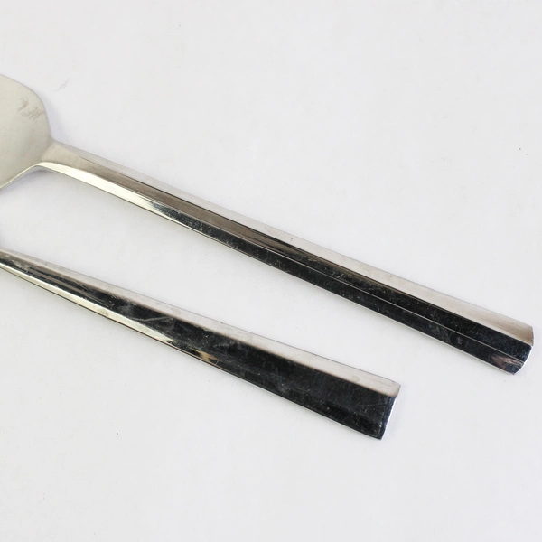 Lot Of 2 Dansk Flatwear Prism (Stainless) Medium Cold Meat Serving Fork & Fork