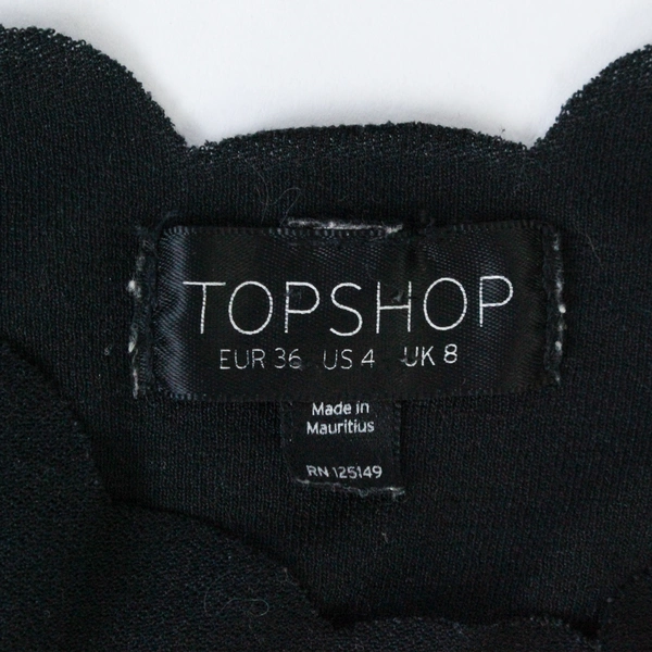 Top Shop Tank Top Black Ruffle Light Weight Women's Size US 4