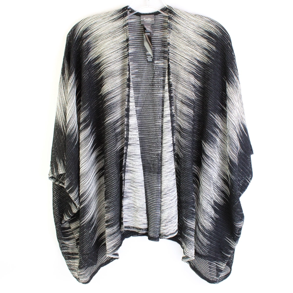 Traveler's Collection by Chico's Black and White Knit Shrug Women's Size S/M