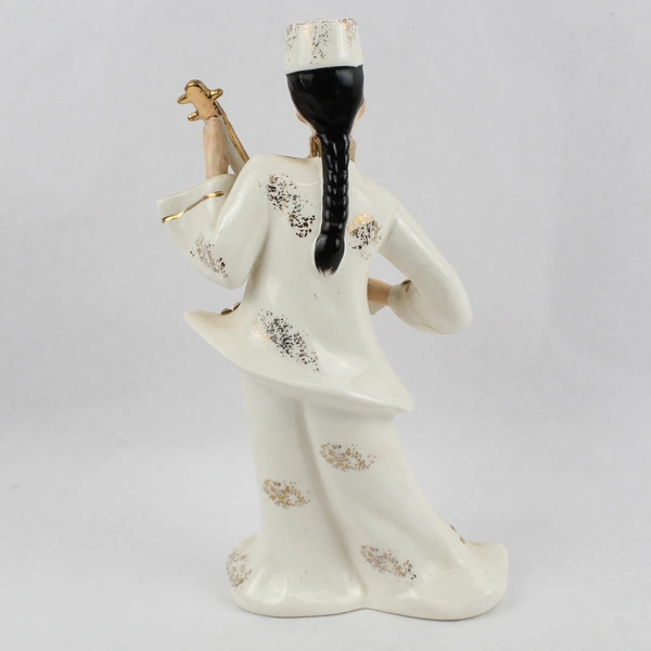 Vintage Norcrest Fine China Geisha Playing Shamisen Figurine 8 Inch
