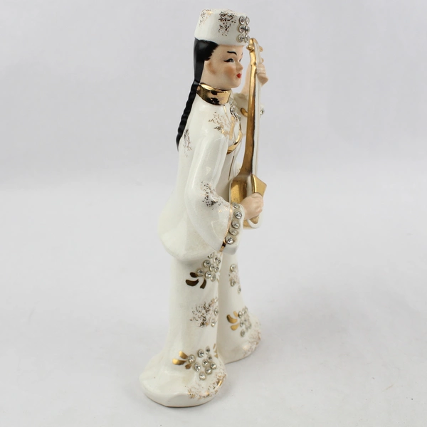 Vintage Norcrest Fine China Geisha Playing Shamisen Figurine 8 Inch