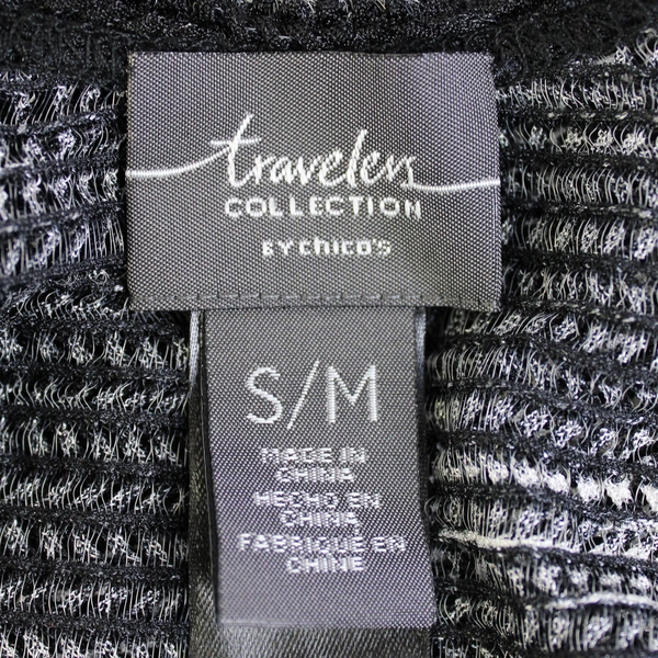 Traveler's Collection by Chico's Black and White Knit Shrug Women's Size S/M