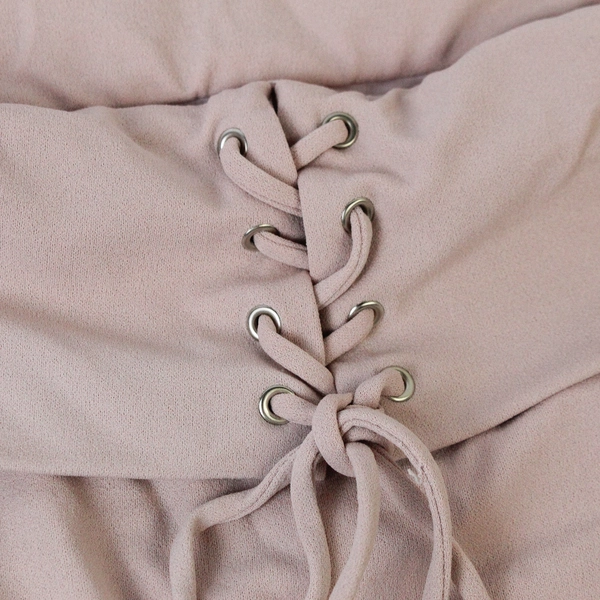 Forever 21 Pink Off The Shoulder Crop Top Lace Up Women's Size M Stretch