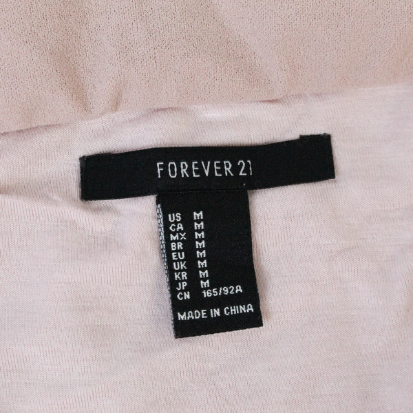 Forever 21 Pink Off The Shoulder Crop Top Lace Up Women's Size M Stretch