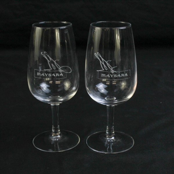 Set of 2 Maysara Winery 7" Arc Wine Glasses - Pre-Owned Barware